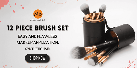 MoMineral 12 Piece Brush Set Easy and Flawless Makeup Application Synthetic Hair